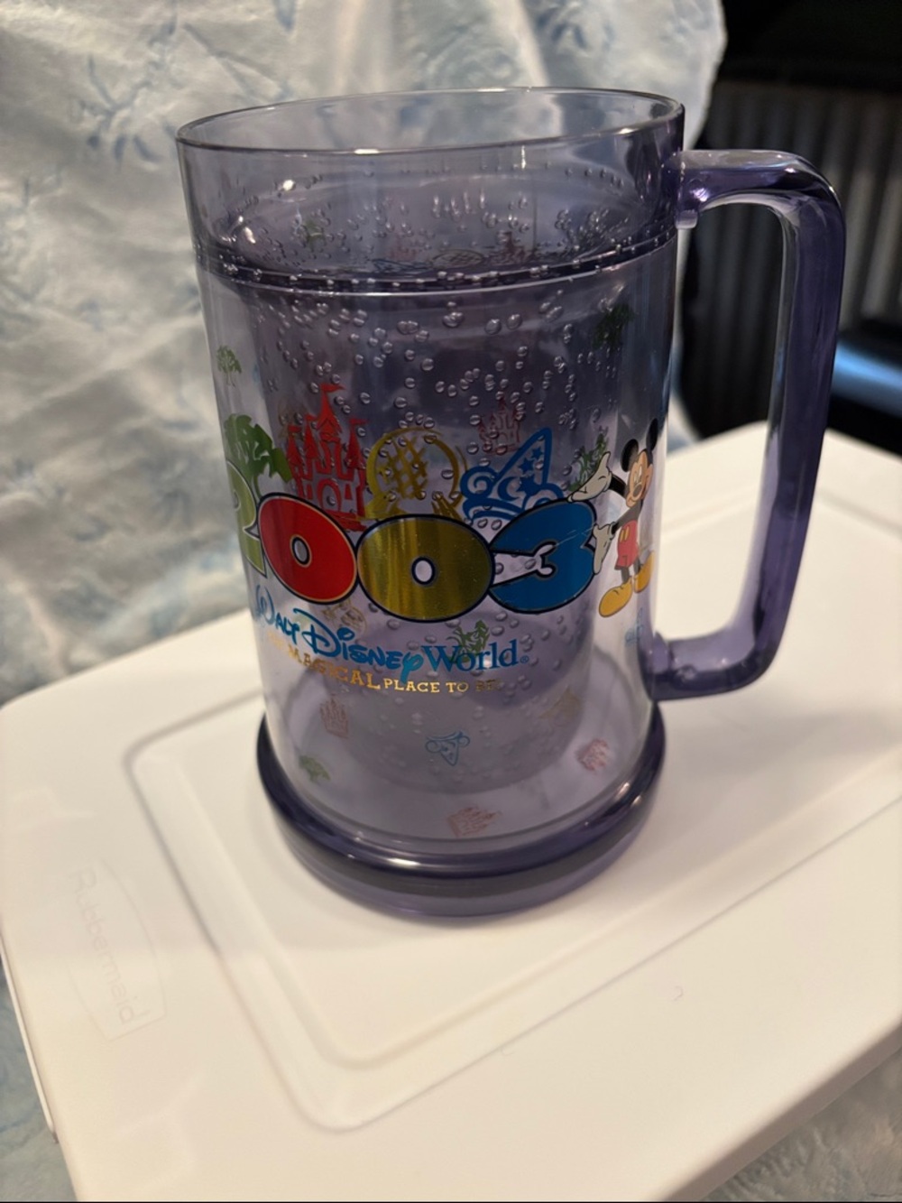 Walt Disney World Purple Bubble Travel Mug with Mickey Graphic